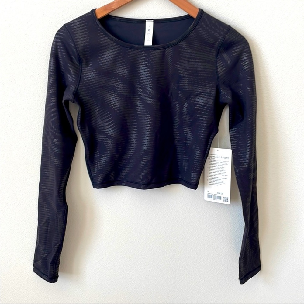 NWT Lululemon Wunder Train Cropped Long Sleeve Shirt *Foil Size 4